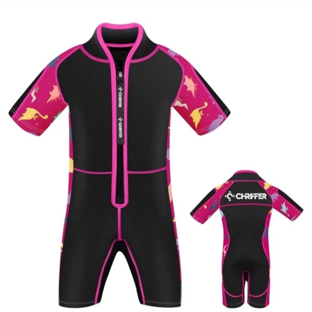 Chriffer Kids/Youth Wetsuit Shorty Wet Suit 2mm Neoprene Pink/Black multiples